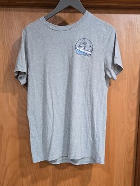 Ocean + Coast Grey Short-Sleeve Crewneck Tee with Boat Chest Graphic
